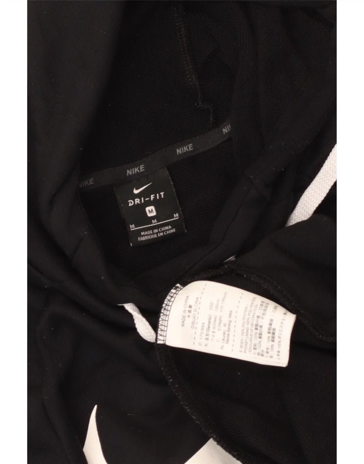 Nike Herre Dri Fit Grafisk Hoodie Jumper Medium Sort Polyester