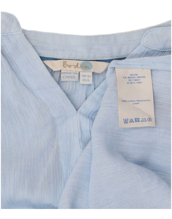 BODEN Dame Oversized langærmet bluse Top UK 10 Lille blå bomuld