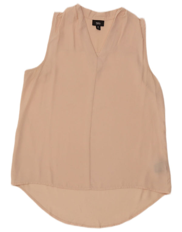 Mossimo Womens Longline ærmeløs bluse Top UK 14 Medium Pink Polyester