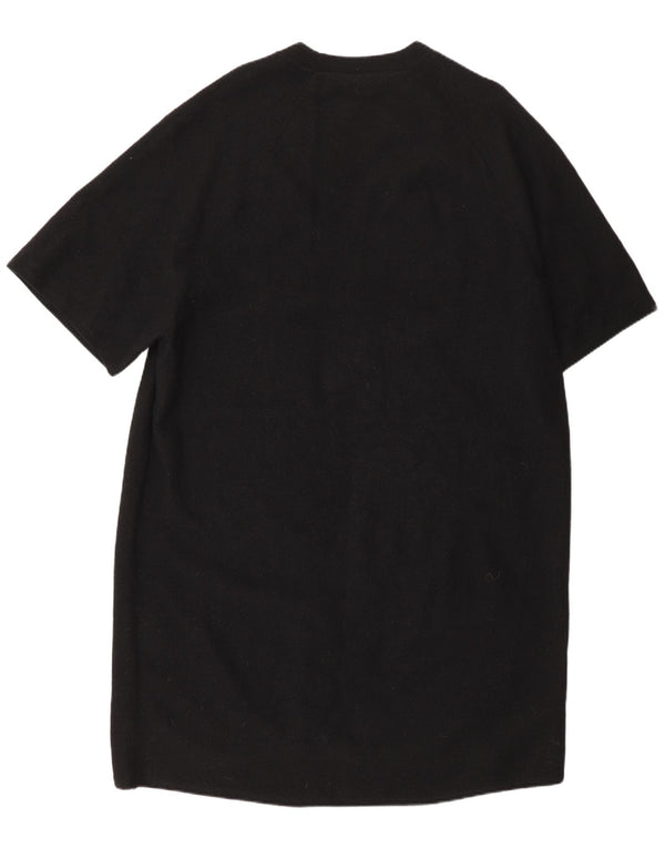 Cos Kvinders Oversized Kortærmede Jumper Dress UK 10 Small Black Wool