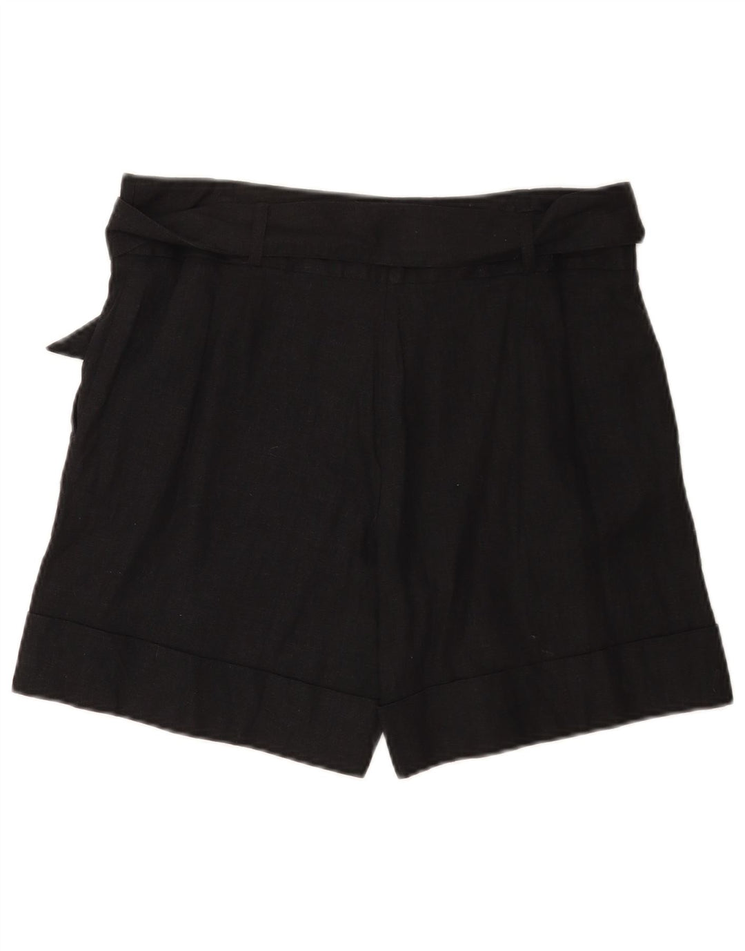 Marks & Spencer Kvinder Casual Shorts UK 12 Medium W32 Black Linen