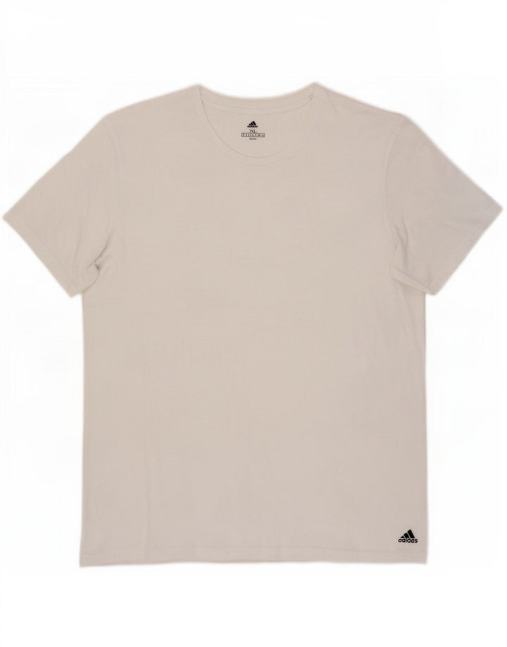 Adidas Herre T-Shirt Top XL Hvid Bomuld
