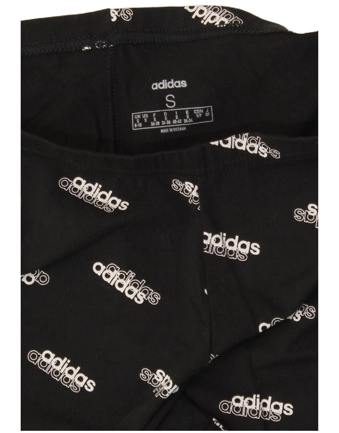 Adidas Graphic Leggings til kvinder UK 8/10 Lille sort plettet bomuld