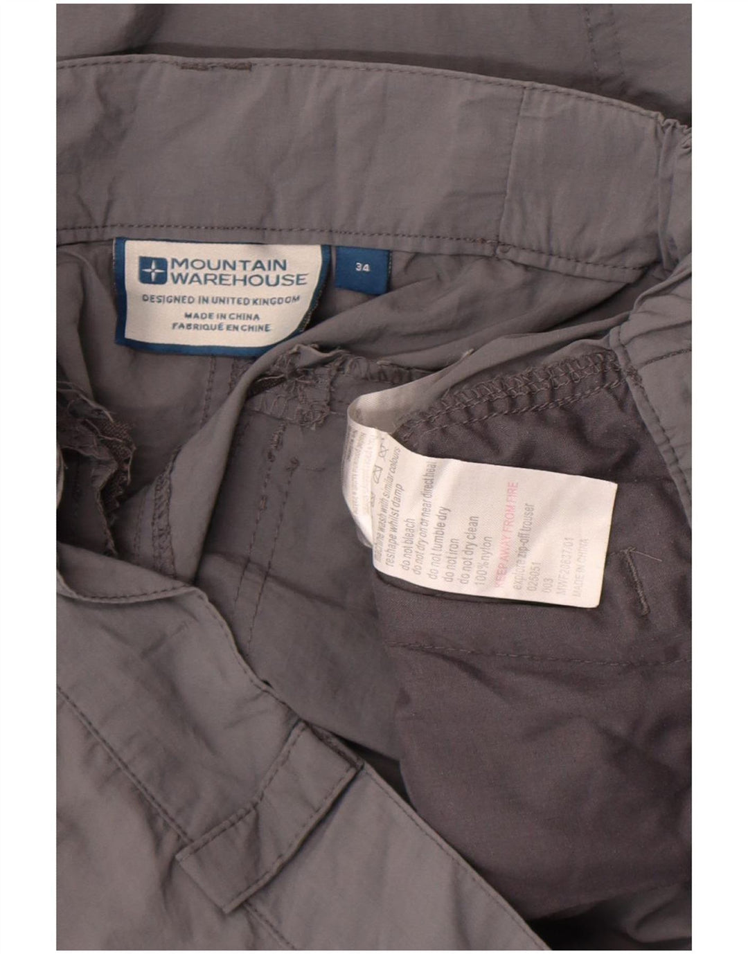 Mountain Warehouse Herre Straight Cargo Bukser W34 L31 Grå Nylon
