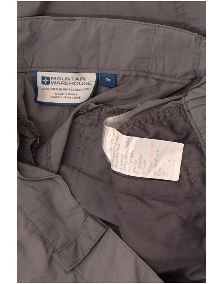 Mountain Warehouse Herre Straight Cargo Bukser W34 L31 Grå Nylon