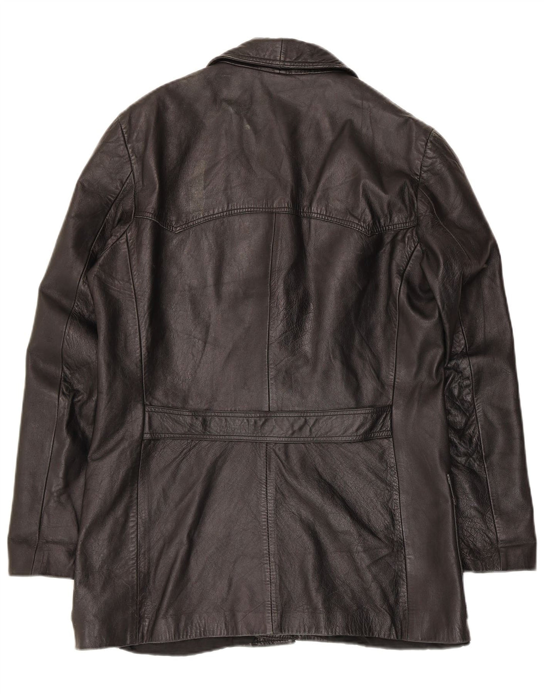 Vintage herre 3-knaps læder blazerjakke UK 36 Small Black