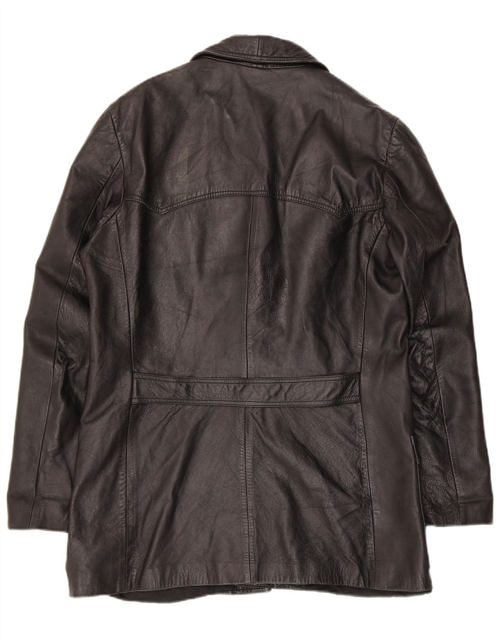 Vintage herre 3-knaps læder blazerjakke UK 36 Small Black