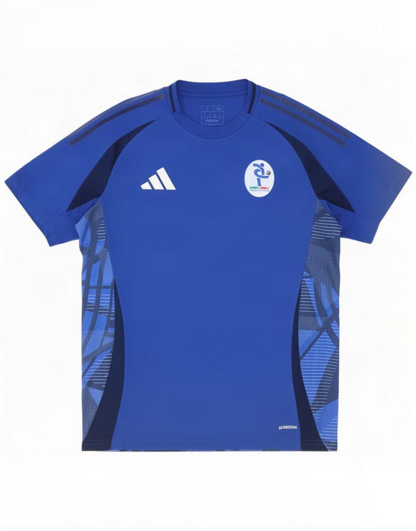 Adidas Mens Aeroready T-Shirt Top Large Blue Colourblock Polyester