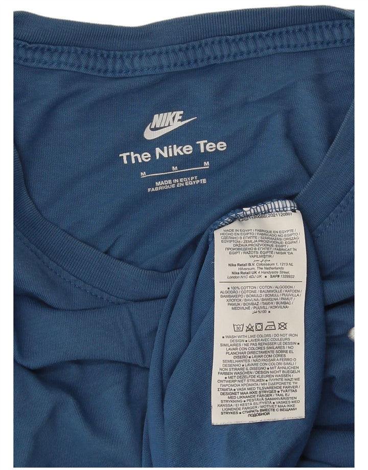 NIKE T-shirt top mellemblå bomuld til mænd