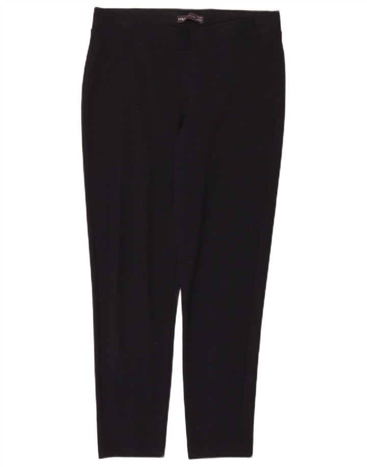 Marks & Spencer Dame Cropped Trousers UK 12 Medium W28 L26 Navy Blue
