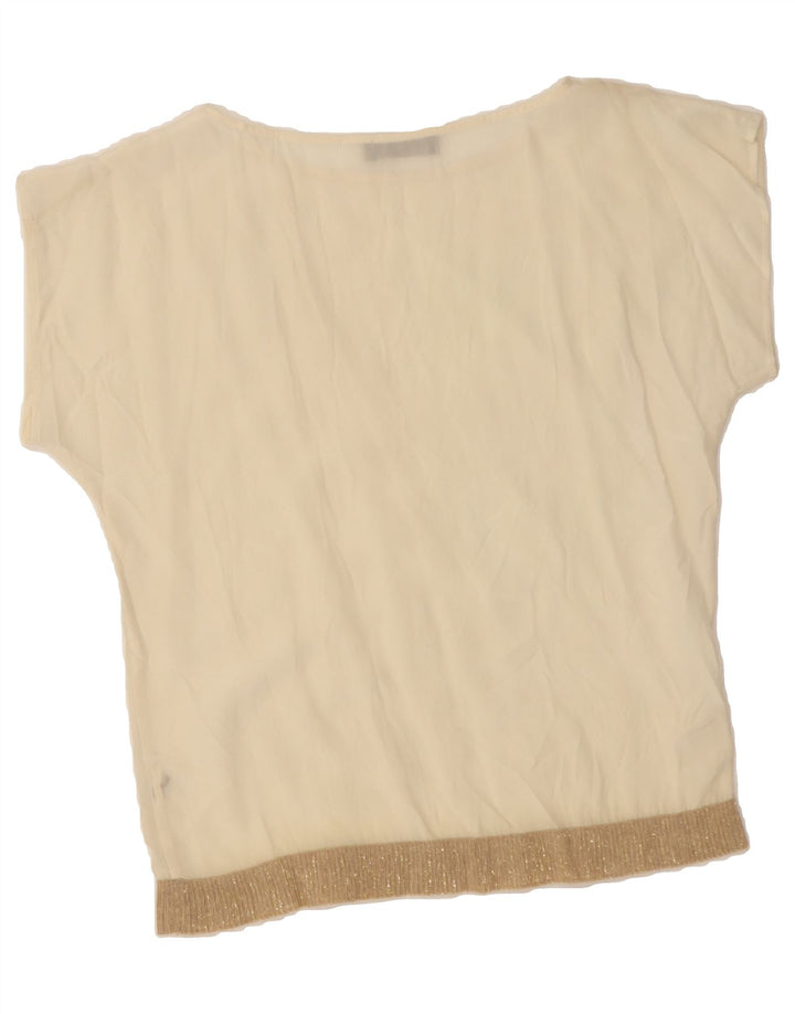 TRUSSARDI Womens Blouse Top UK 12 Medium Off White Vintage Trussardi and Second-Hand Trussardi from Messina Hembry 