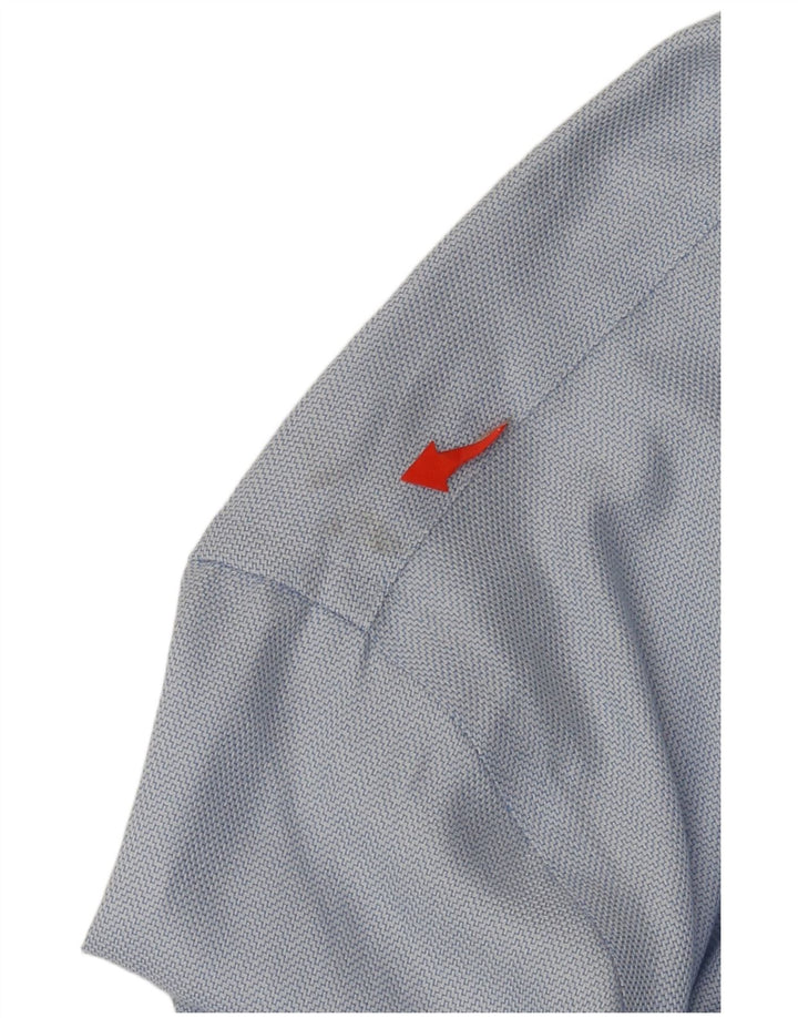 Calvin Klein Herre NON - IRON Slim Shirt Størrelse 18 2XL Blå Bomuld