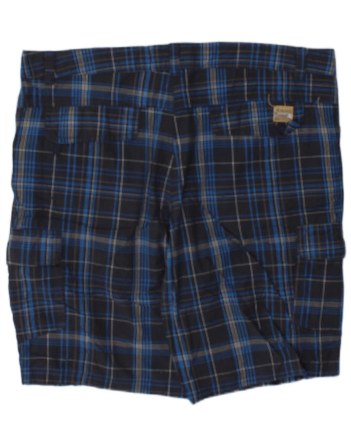 Brugi Herre Cargo Shorts IT 52 XL W36 Marineblå ternet bomuld