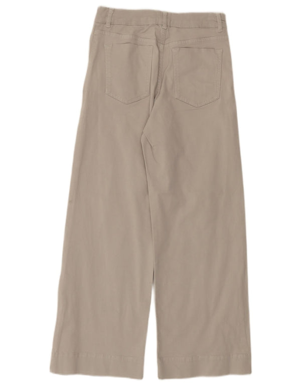 Stiksav kvinders højtaljede brede ben Casual bukser UK 8 Small W26 L27 Grå