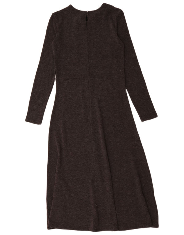 Zara Dame Langærmet Jumper Kjole UK 12 Medium Brun