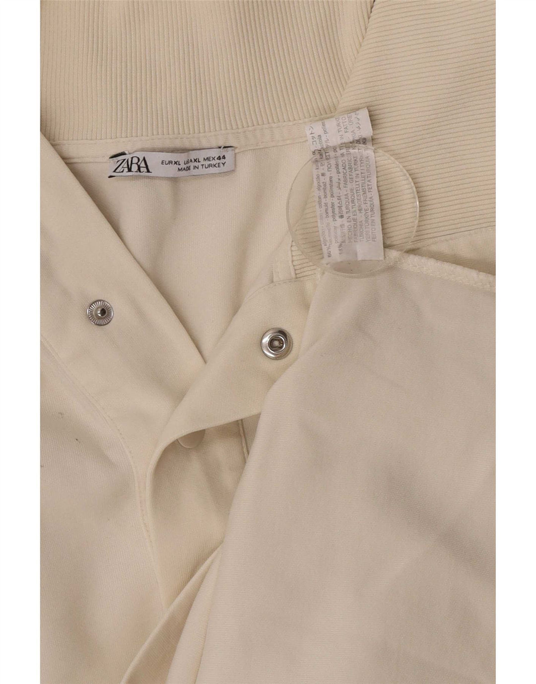 Zara Herre Top Langærmet XL Off White Bomuld