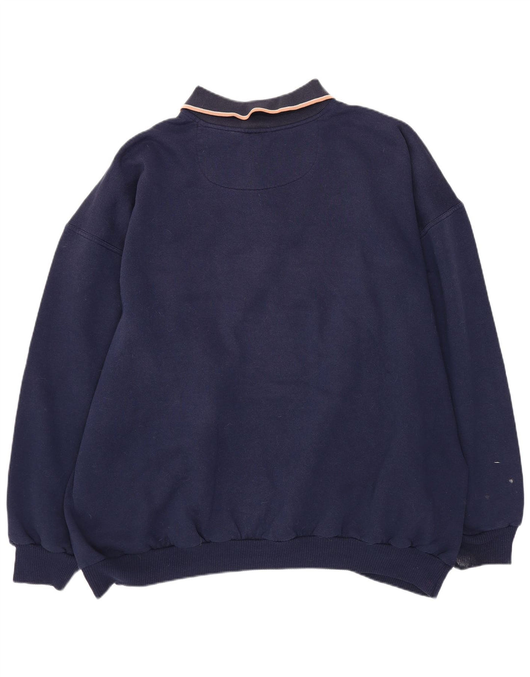 Vintage Polo-hals sweatshirt til mænd XL Marineblå Colourblock Polyester