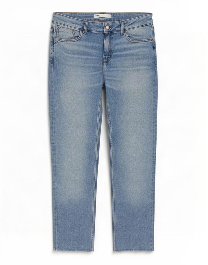 Zara Dame Straight Jeans EU 40 Medium W30 L26 Blå