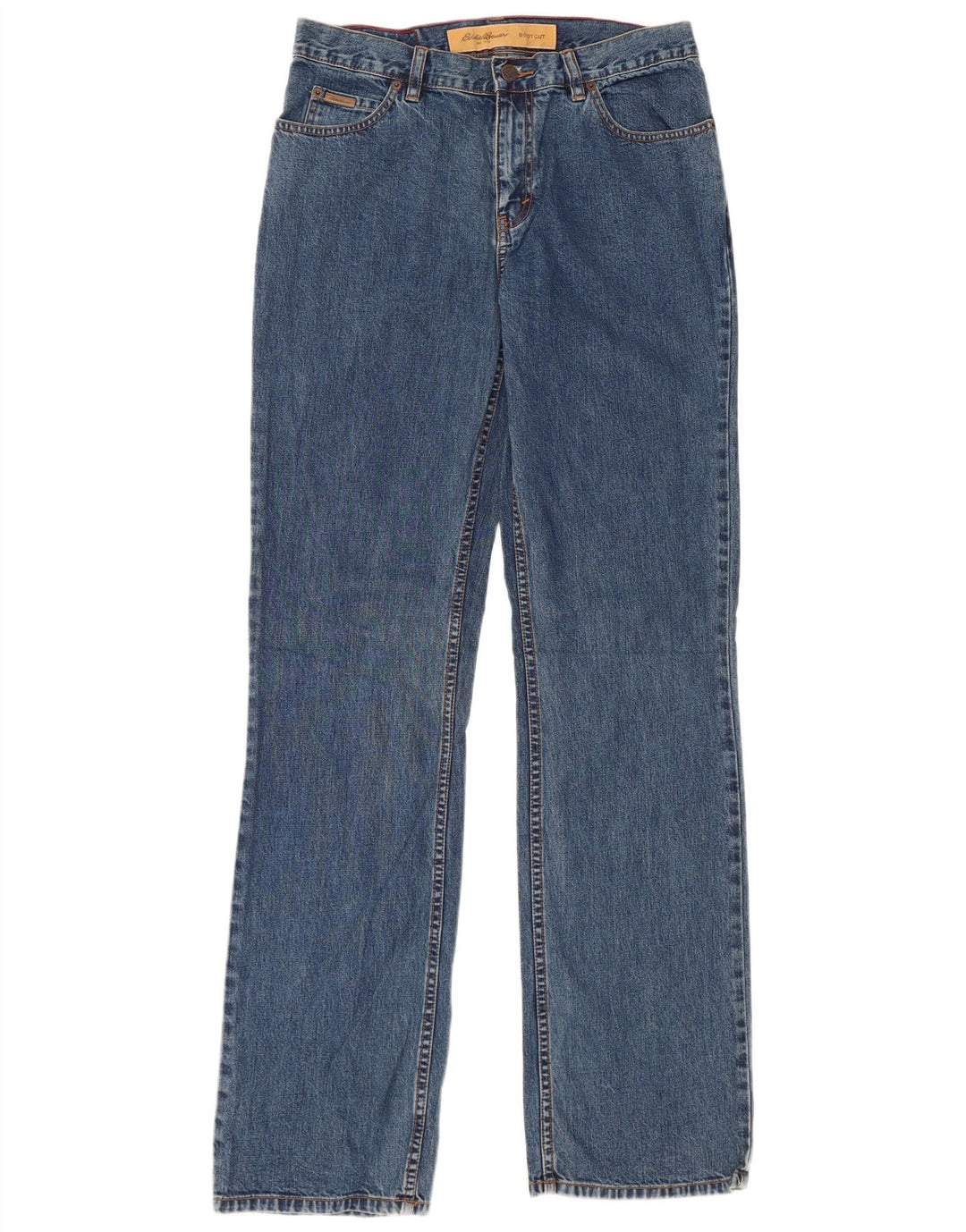 EDDIE BAUER Dame Bootcut Jeans US 10 Large W32 L35 Blue Cotton