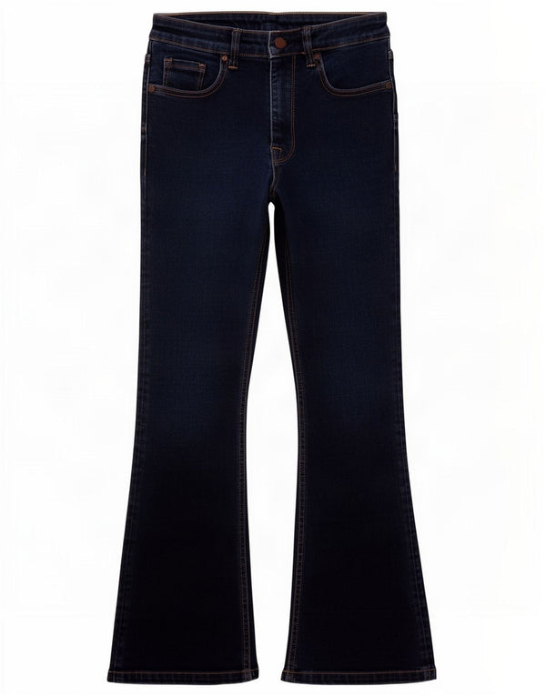 Zara Dame Bootcut Jeans EU 34 2XS W24 L26 Marineblå Bomuld