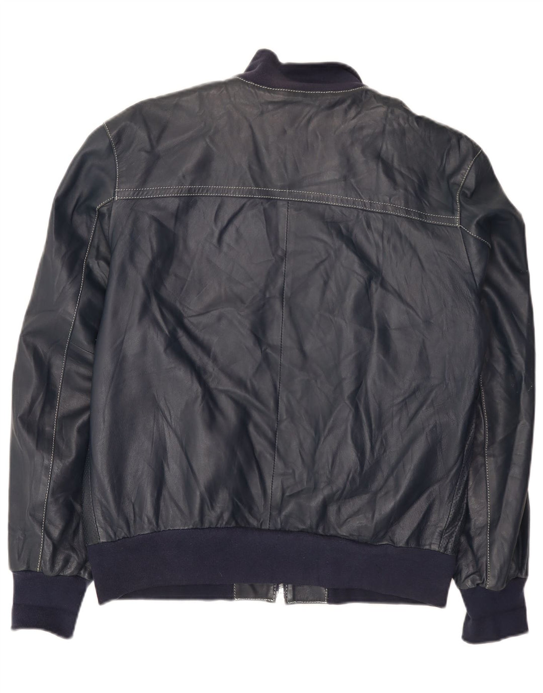 Harmont & Blaine Herre Læderjakke UK 40 Large Navy Blue Læder