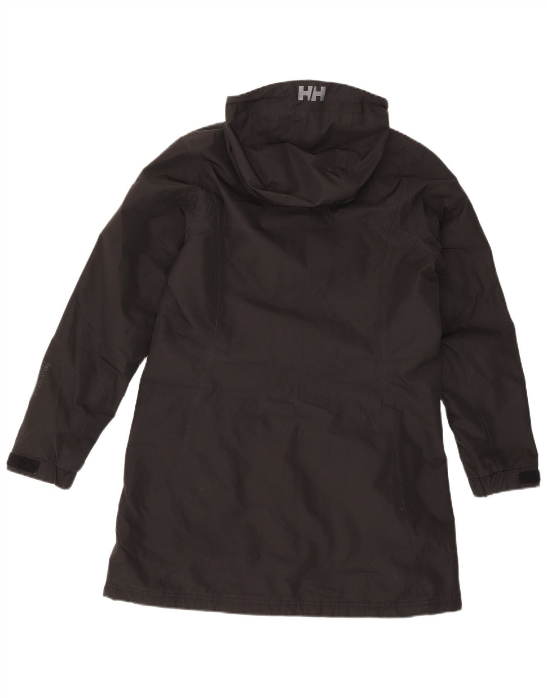 Helly Hansen Dame Hooded Windbreaker Coat UK 14 Medium Black Polyester