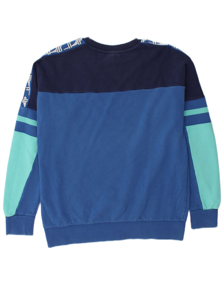PUMA Herre grafisk sweatshirt Jumper Medium Blue Colourblock Bomuld