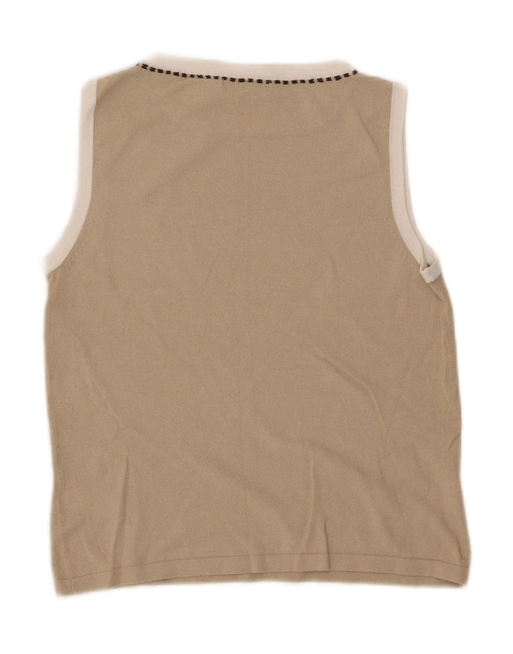 Marks & Spencer Damevest Top UK 14 Medium Beige Viscose