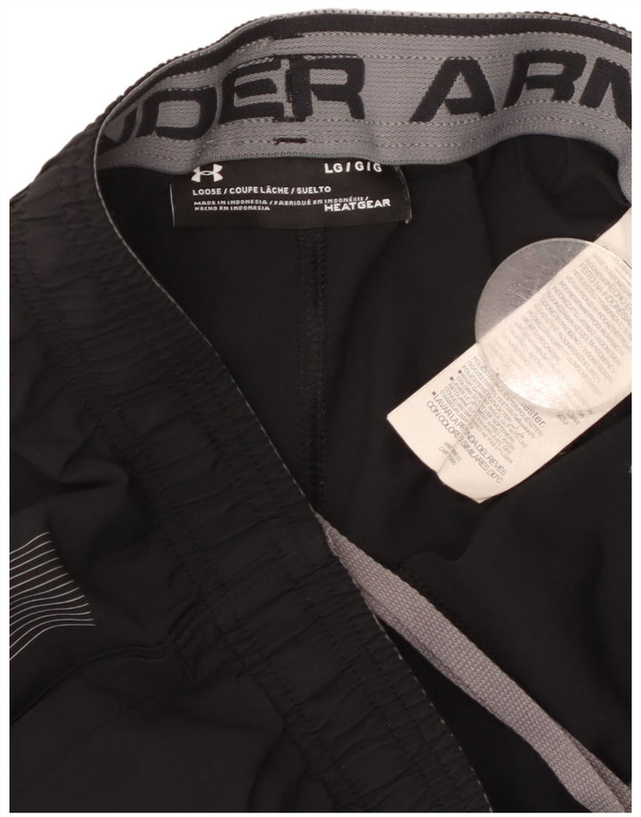 UNDER ARMOUR Herre Heat Gear Graphic Sports Shorts Large Black Polyester