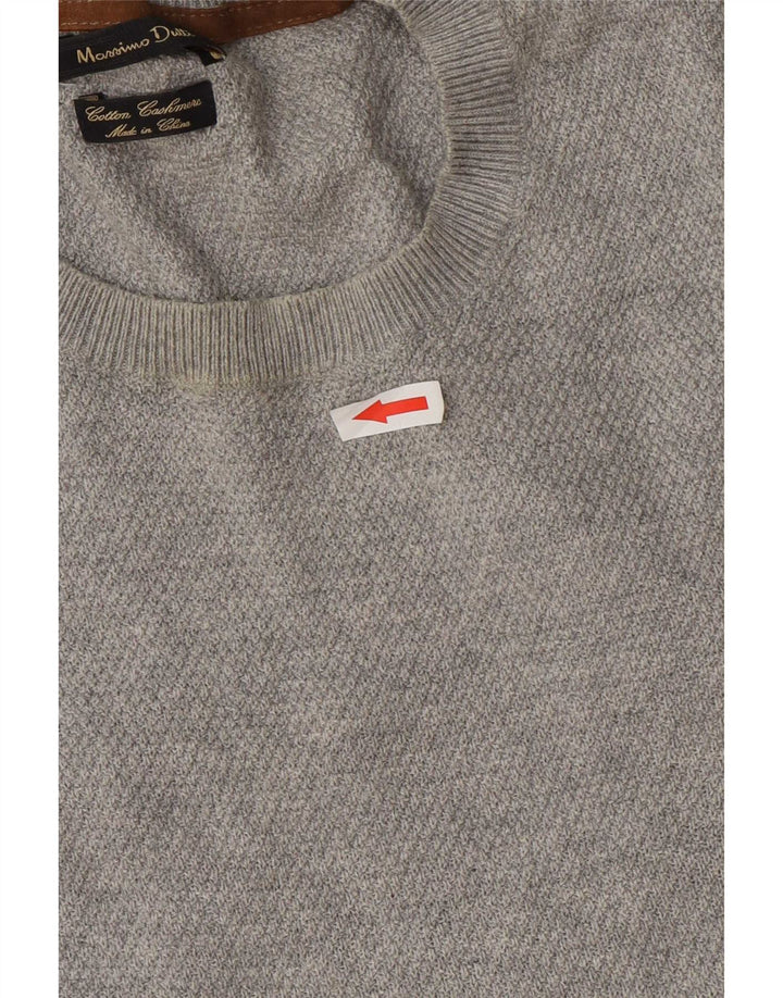 Massimo Dutti Herre Crew Neck Jumper Sweater Stor Grå Bomuld