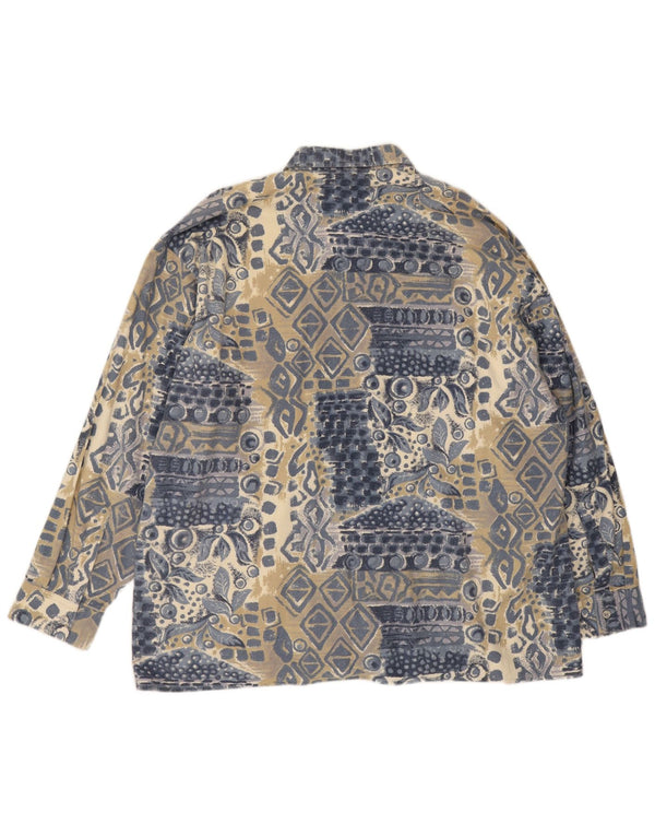 C & A Herre Flanelskjorte 2XL Blå Geometrisk Bomuld