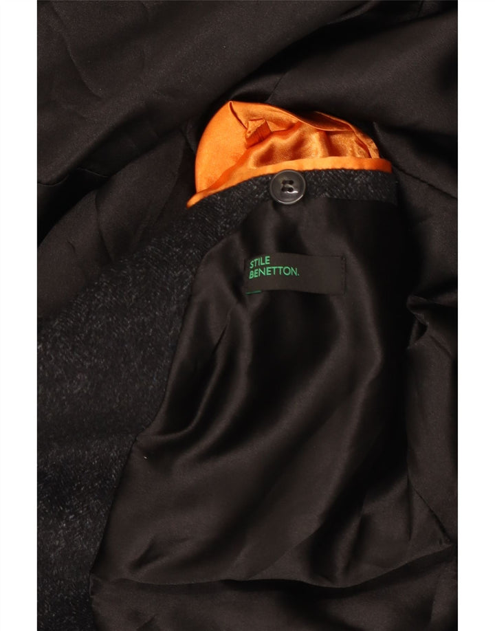 Benetton Herre Overfrakke UK 36 Lille Grå