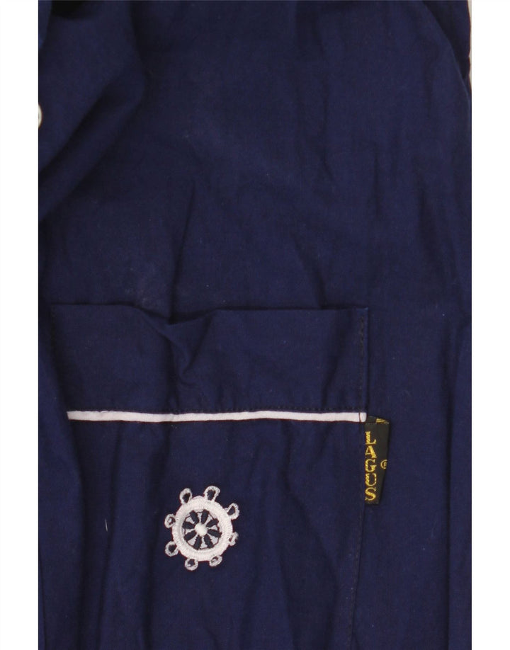 Vintage ærmeløs maxikjole til kvinder UK 12 Medium Navy Blue