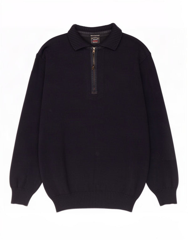 Paul & Shark Herre BRETAGNE Polo Neck Jumper Sweater XL Navy Blue