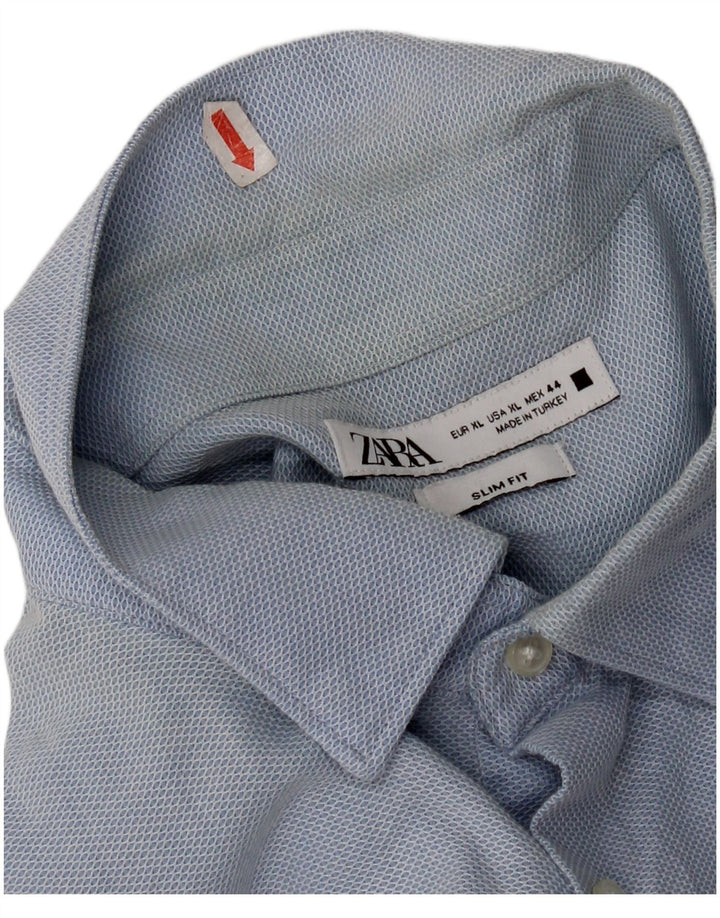 Zara Herre Slim Fit Shirt XL Blå