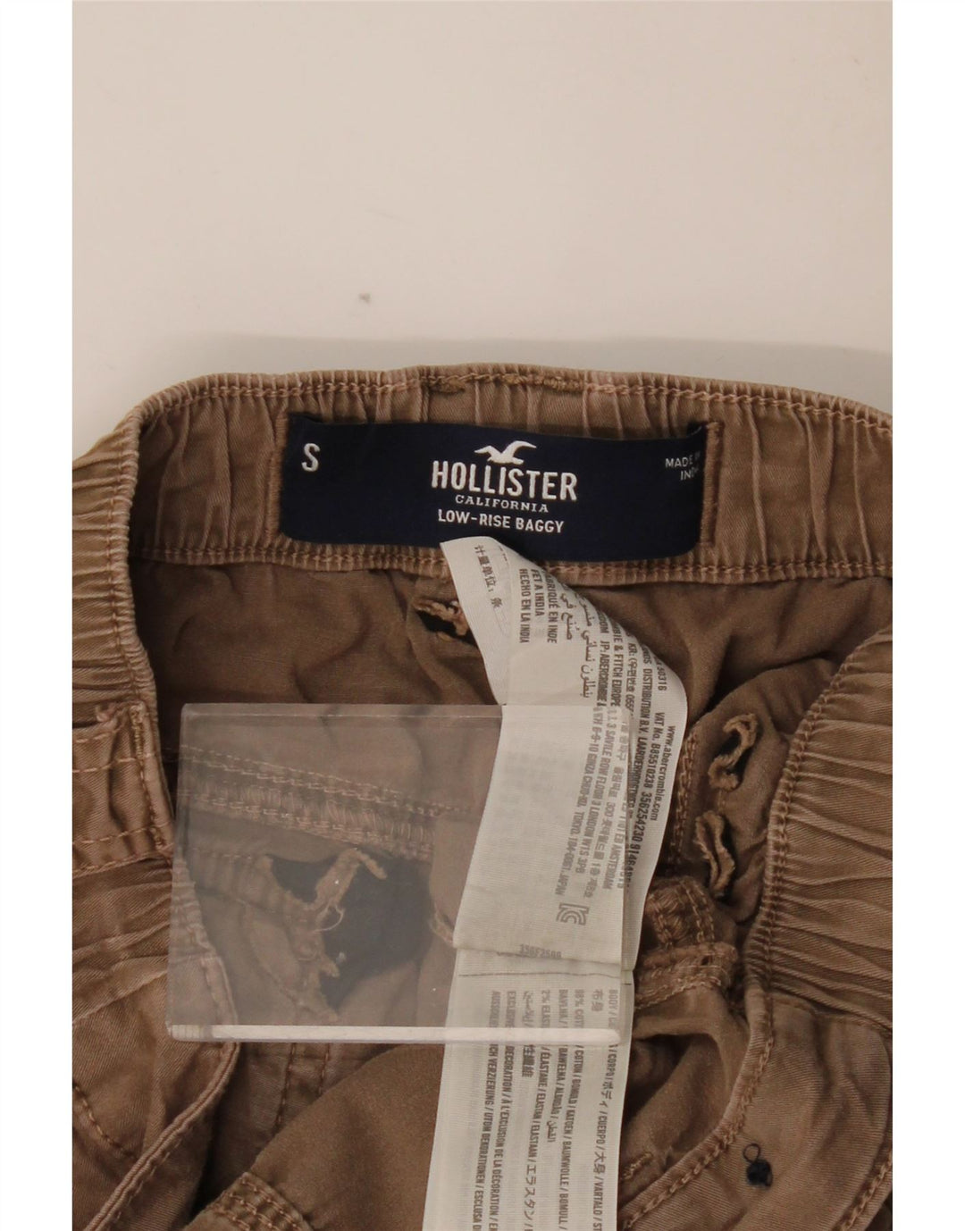 HOLLISTER Dame Baggy Cargo Bukser med lav talje Small W26 L31 Brun