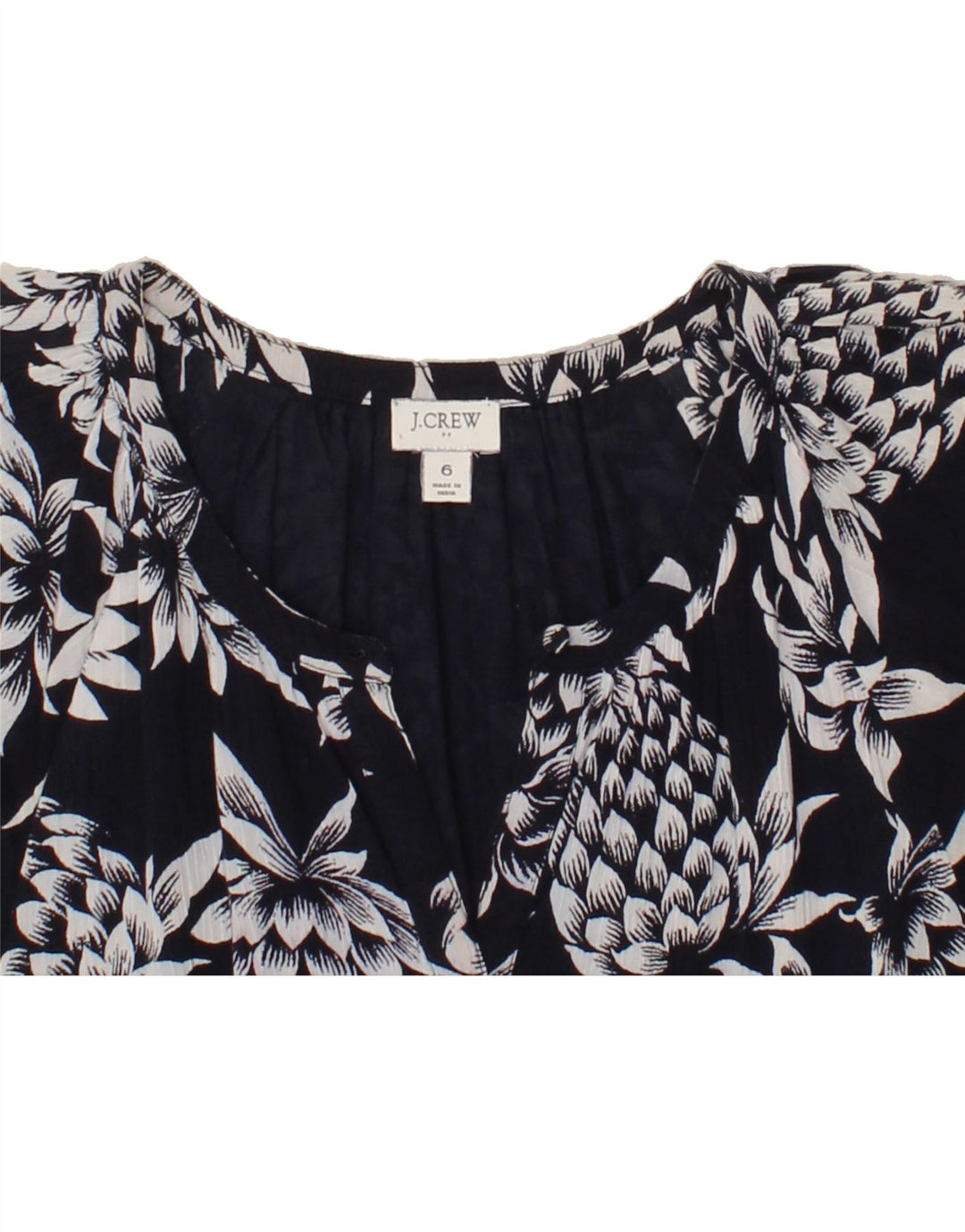 J. CREW Womens Sleeveless Basic Dress US 6 Medium Navy Blue Floral Cotton Vintage J. Crew and Second-Hand J. Crew from Messina Hembry 