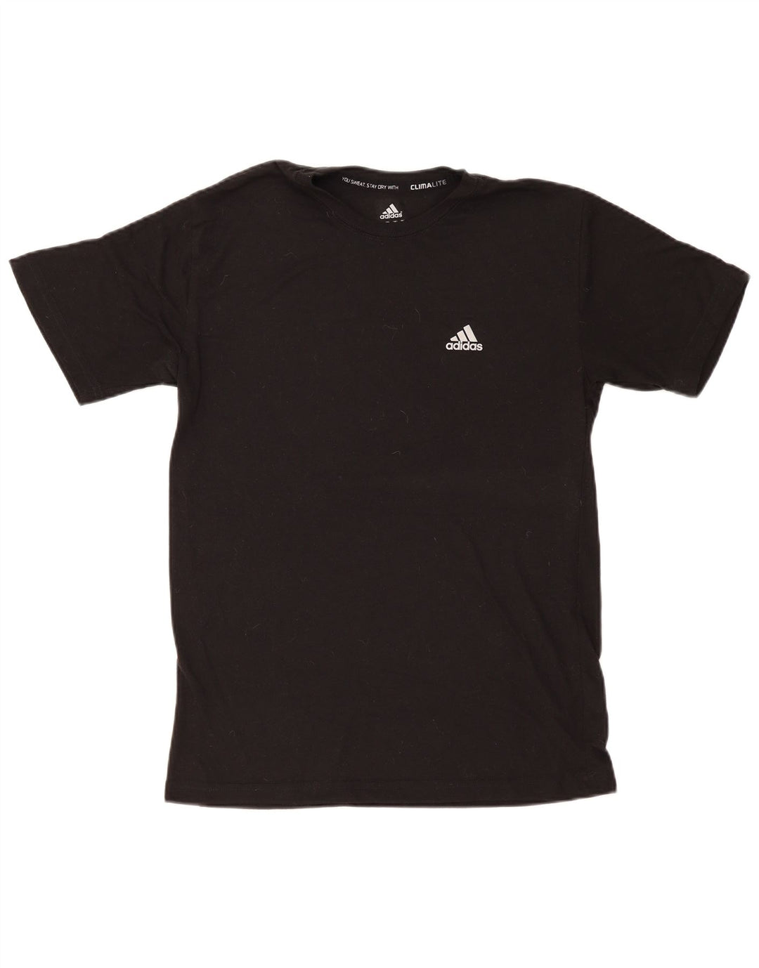 Adidas Herre Climalite T-Shirt Top Medium Sort Polyester