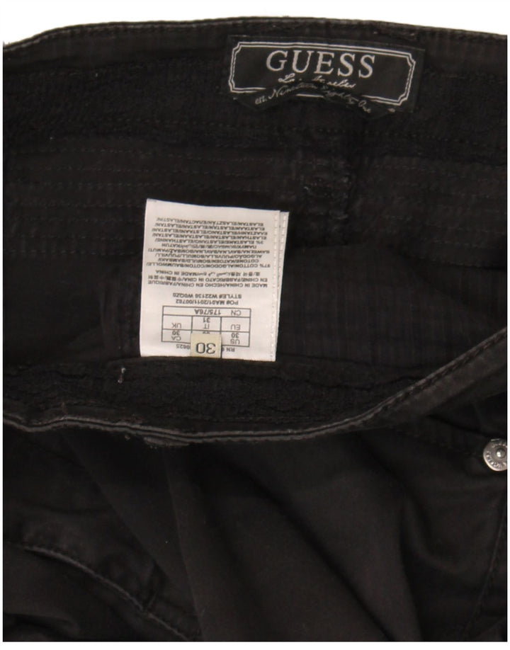 Guess Womens Cropped Trousers W30 L25 Black Bomuld