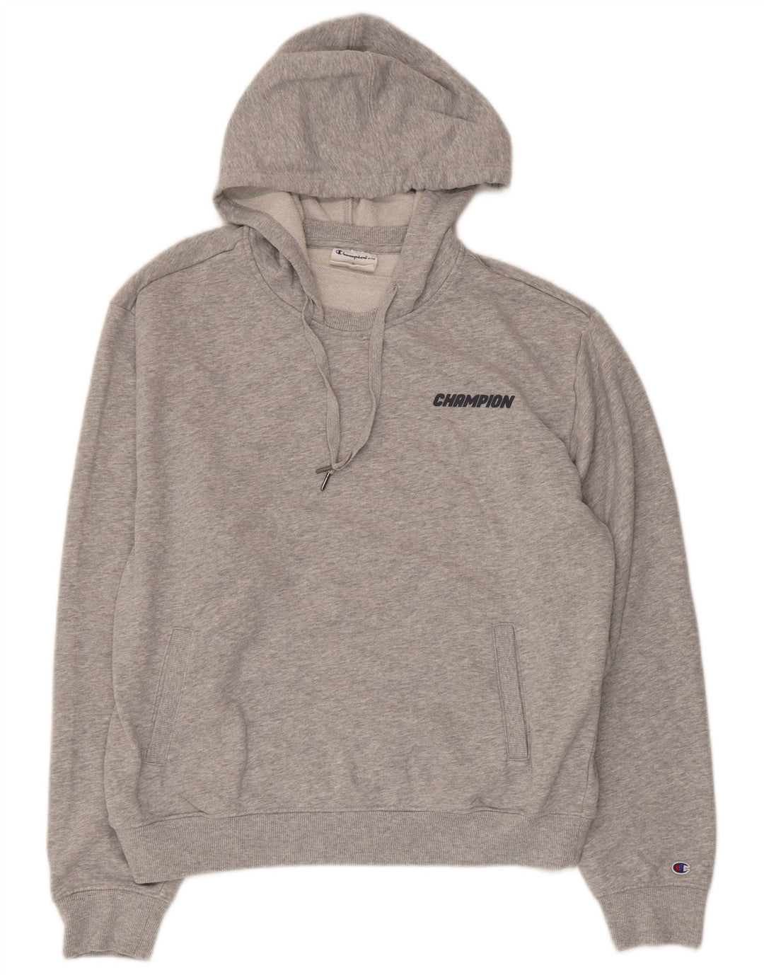 CHAMPION Dame Elite Hoodie Jumper UK 16 Large Grey Flecked Bomuld