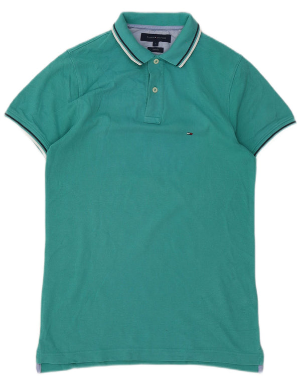 Tommy Hilfiger Mens Slim Fit Polo Shirt Small Green Cotton