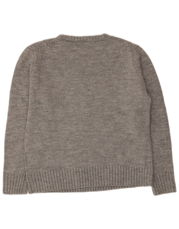 Trussardi Dame Crew Neck Jumper Sweater UK 16 Large Grå Akryl