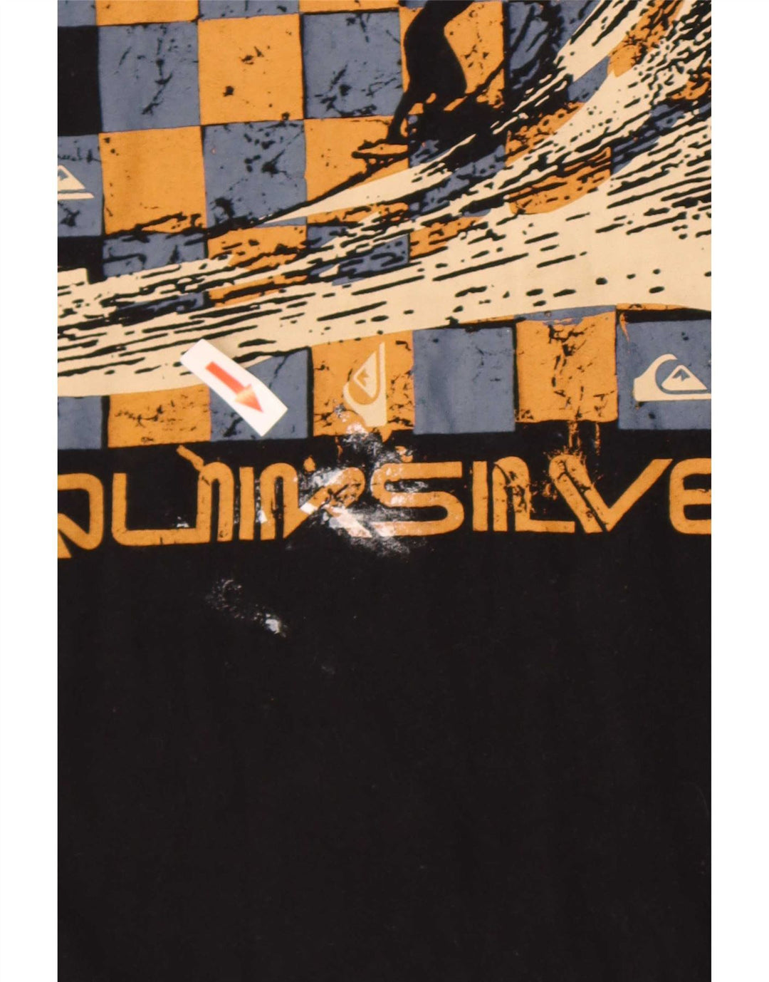 Quiksilver Herre Regular Graphic T-Shirt Top Stor Sort Bomuld