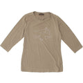 TRUSSARDI Womens Graphic Top 3/4 Sleeve UK 12 Medium Grey Cotton Vintage Trussardi and Second-Hand Trussardi from Messina Hembry 