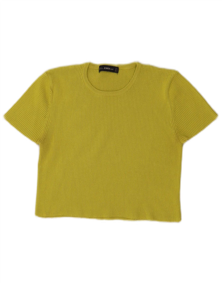 Zara Womens Crop Top UK 8 Small Green