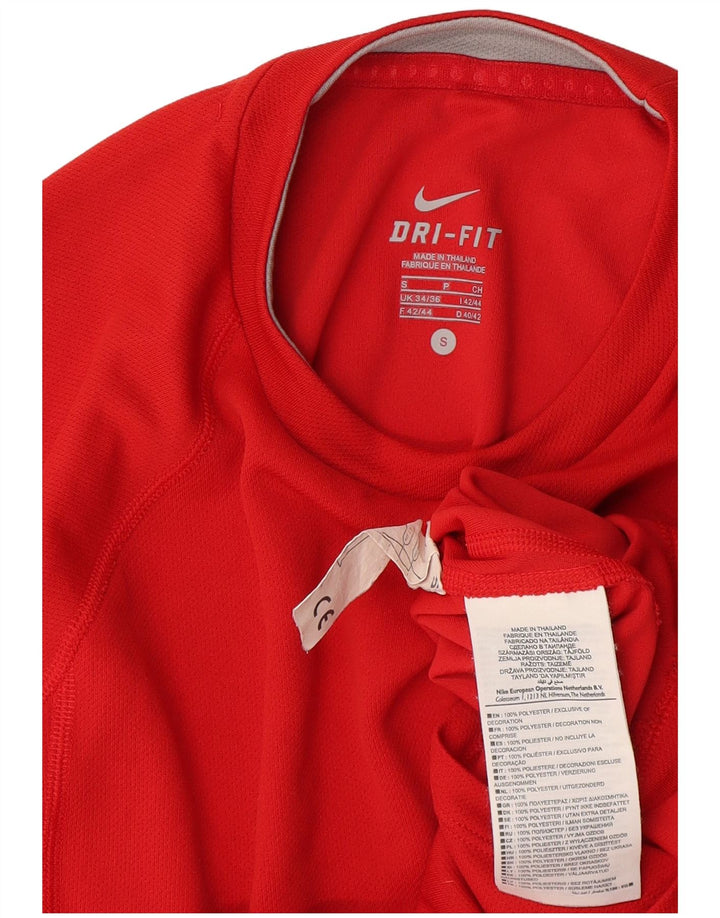 Nike Herre Dri Fit T-Shirt Top UK 34/36 Lille rød polyester