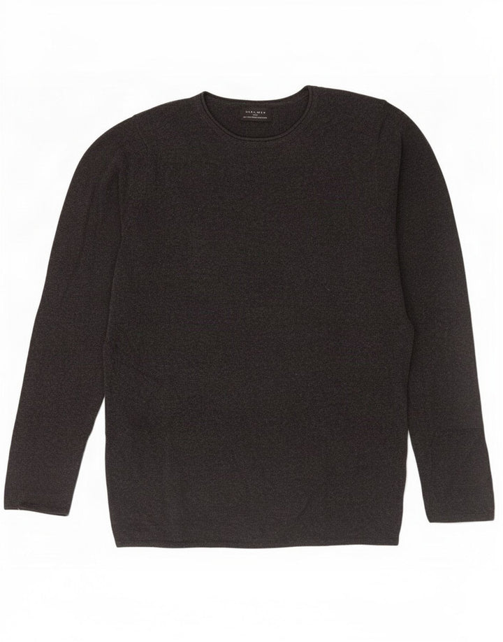 Zara Herre sweater med rund hals, lille grå