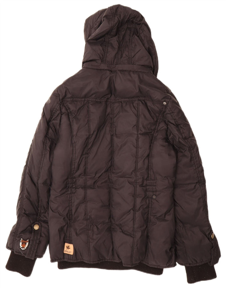 KHUJO Polstret hættejakke til kvinder UK 16 Stor sort nylon