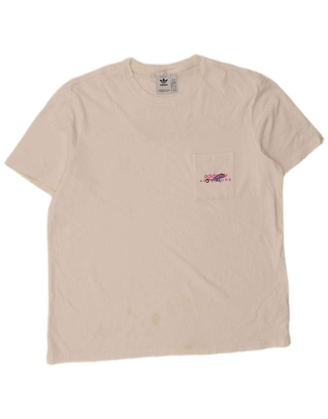 ADIDAS Herre Adventure Grafisk T-Shirt Top XL Hvid Bomuld