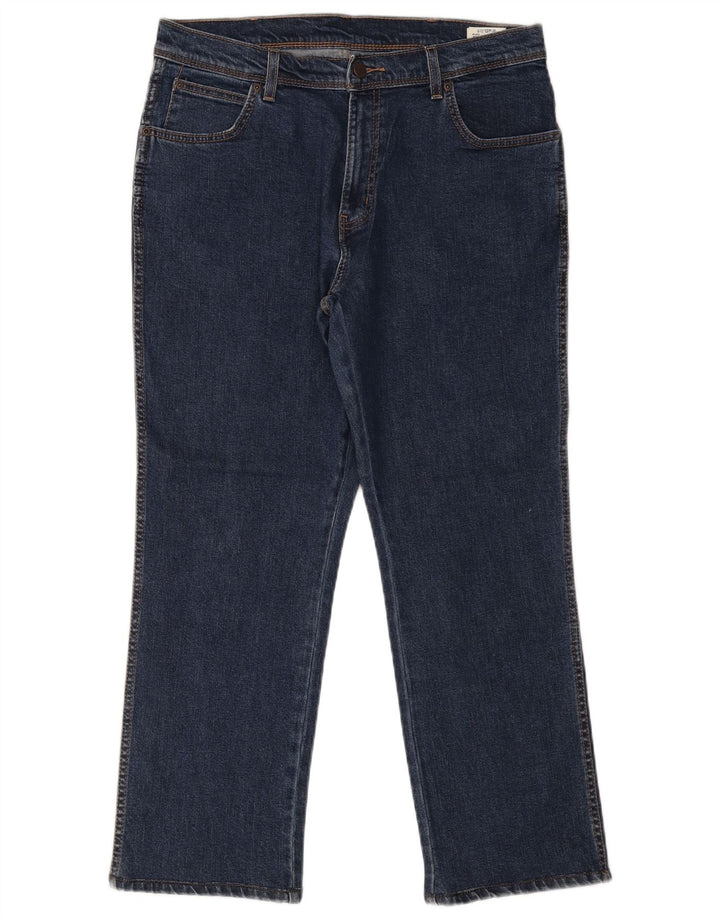 Wrangler Herre Regular Fit Straight Jeans W36 L30 Blå Bomuld